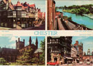 View: ch8276 Postcard with 4 views of Chester