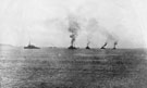 View: ch8674 HMS Chester leading surrendered German light criusers into Scappa Floe