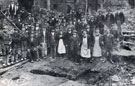 View: ch9021 Group of workmen who uncovered a Roman Mosaic floor when building St. Michael's Arcade
