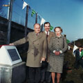View: p0203 Official opening of Bache railway station in Mill Lane by County Councillor Roy Hinks Colour