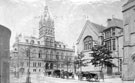 View: p0284 View from St. Werburgh Street of the Town Hall, showing open carriages outside King's School