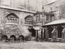 View: p0579 Cathedrals south and east viewed cloisters from the cloister garth, before restoration