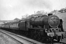 View: p0676 Royal Scot Class locomotive passing Hough Green with passenger train