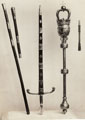 View: p0994 Mayors Porter's staff, sword, mace and admiralty oar, Civic Regalia