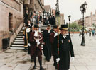 View: p1256 View of the procession to the Cathedral, including the Lord Mayor, Gordon Smith, and Lady Mayoress, Lord Mayor's Sunday