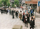 View: p1258 View of the procession to the Cathedral, including the Lord Mayor and Lady Mayoress, Lord Mayor's Sunday