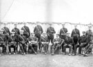 View: p1669 Cheshire Yeomanry outside a marquee.