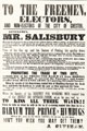 View: p1726 Election notice against the candidacy of Mr.Salisbury 1850's-60's