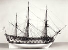 View: p1742 Model of a rigged 50 gun ship.