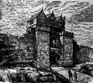 View: p2576 The old Northgate from a drawing by Randle Holme