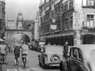 View: p2825 Eastgate Street view looking towards Foregate Street showing Eastgate clock and the Grosvenor Hotel