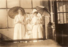 View: p4185 Photograph of three nurses on veranda of Chester Royal Infirmary