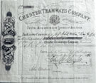 View: p4291 Chester Tramways Company share certificate